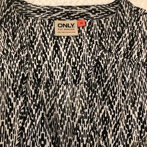Black and White Silk Like Top from ONLY - Danish Brand